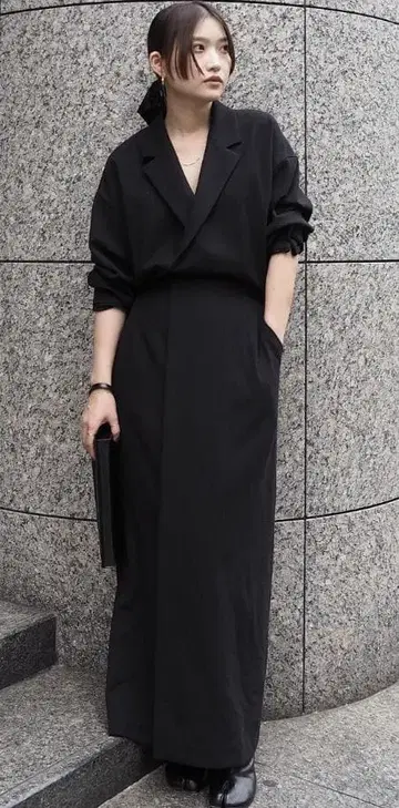 새상품 미사용 [ ETRE TOKYO ] 테일러드 칼라 원피스 S