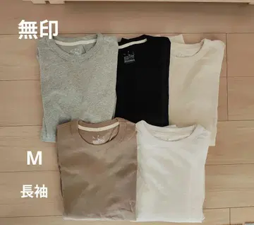 무인 남성용 M 굵은 실 긴팔 5장 세트