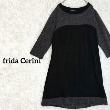 frida Cerini 바이컬러 니트 원피스 A라인 이소재 절개