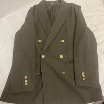 다크 브라운 더블 브레스트 테일러드 자켓