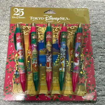 도쿄 디즈니 씨 25주년 크리스마스 볼펜 5개 세트