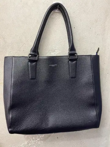 새상품급 캐서린 햄넷 천연 가죽 토트백 네이비