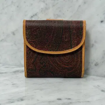 새상품급 ETRO 에트로 접이식 지갑 올 패턴 천연 가죽 가죽 페이즐리