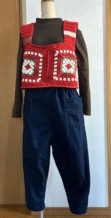 빈티지 원단 두꺼운 소재, 손으로 짠 남포 슬림 팬츠