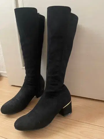 블랙 블랙 스웨이드 스웨이드 롱 부츠