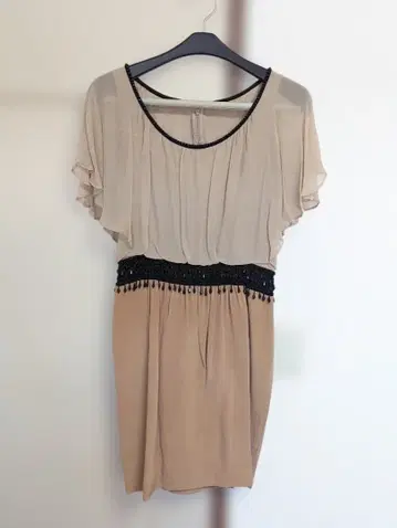 diagram 실크 소재 포멀 드레스 원피스 36 베이지 계열