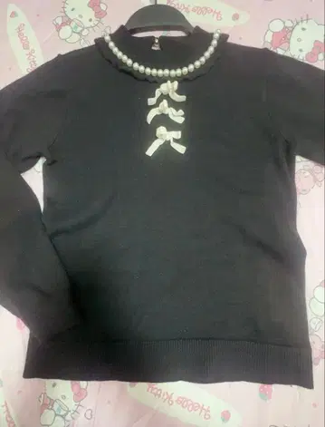 앙크루즈 펄 리본 니트