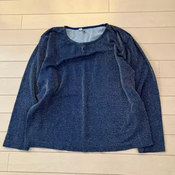 11.6 R 티셔츠 네이비 라메 사이즈 표기 없음