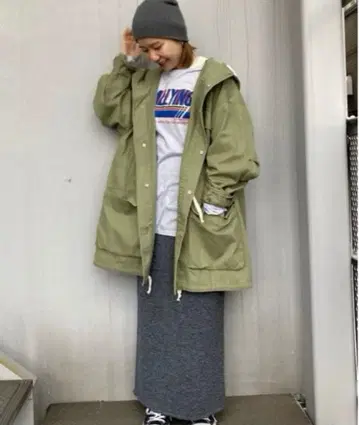 ungrid 밀리터리 후드 블루종 그린 택 포함 새상품
