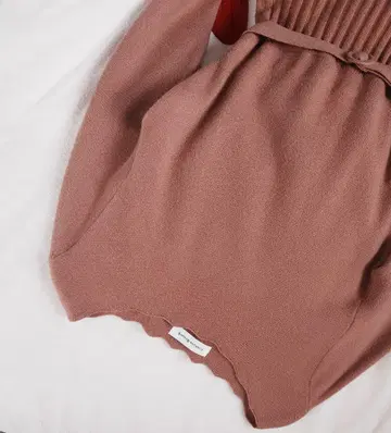 couture broach 원피스 베이지 핑크