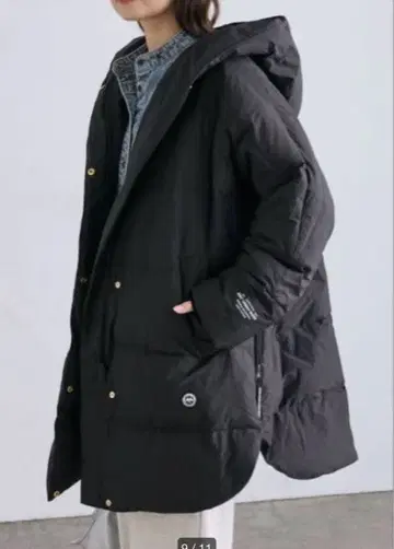 퓨어세신 프렌치 덕다운 푸드코트 블랙