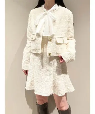 snidel 트위드 셋업 미들 트위드 자켓 스커트 세트