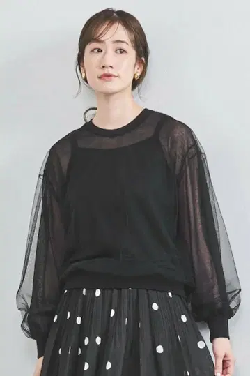 유나이티드 애로우즈 시어 튤 콤비 니트