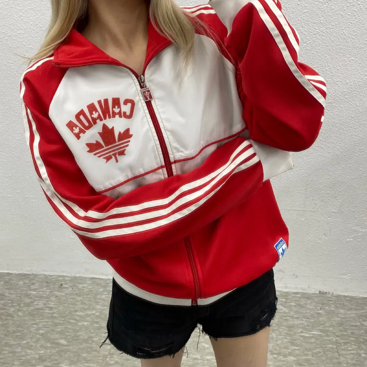 Adidas Canada White Contrast Red Track Top 105