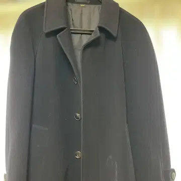 다크 블루 스텐카라 코트 울 혼방