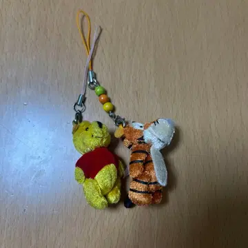 디즈니 푸우 & 티거 키링 봉제 인형 마스코트 레트로