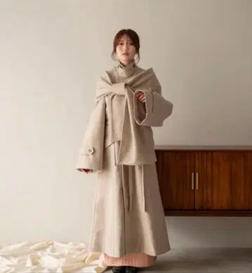 mideal shawl long coat 숄 롱 코트