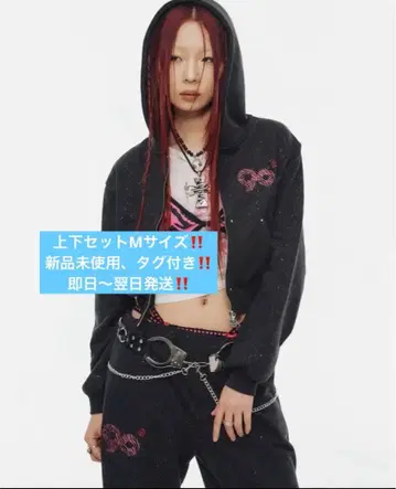 9090 girl Logo Glitter 셋업