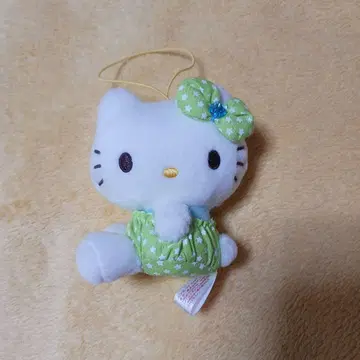 헬로키티 봉제 인형 스트랩 그린