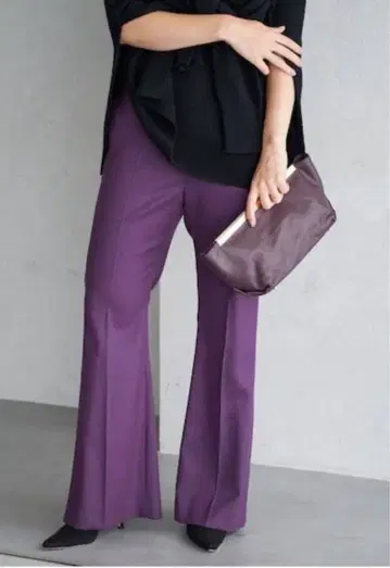 Plage 플라주 WO 사키소니 팬츠 밑단 슬릿 뒷밴딩 38