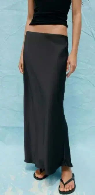 [ 새상품! ] ZARA 새틴 미디 기장 스커트