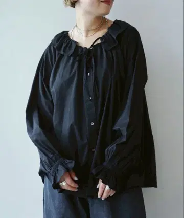 저널 스탠다드 럭스 코튼 론 프릴 퍼프 블라우스