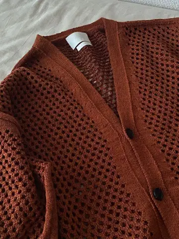 YOKE MESHED KNIT CARDIGAN