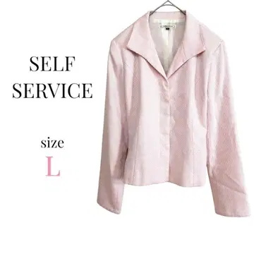SELFSERVICE(L) 테일러드 자켓 오피스 캐주얼 핑크