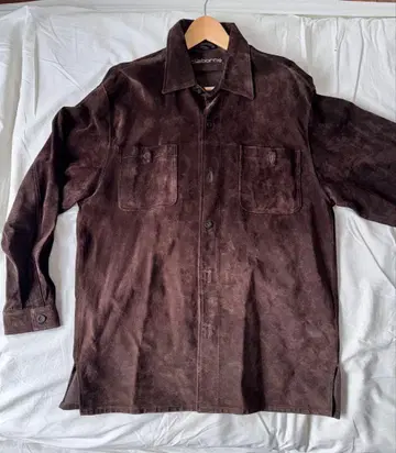 다크 브라운 정품 스웨이드 셔츠