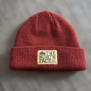 THE NORTH FACE 니트 모자 와인 레드 계열