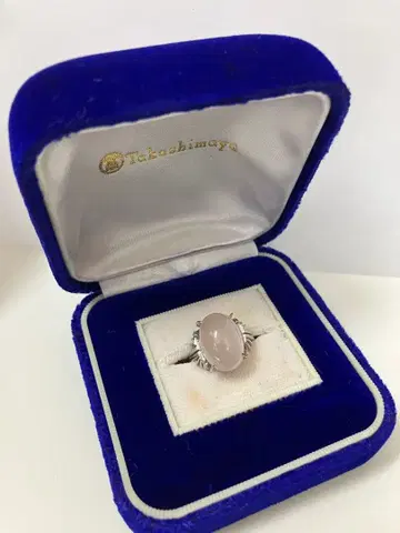 얇은 핑크색 오벌컷 반지