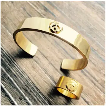 평면 뱅글, 평면 반지 세트 / 골드