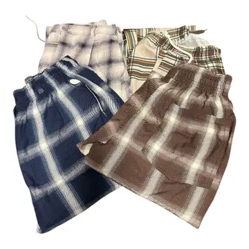 체크 무늬 치노 팬츠 4세트