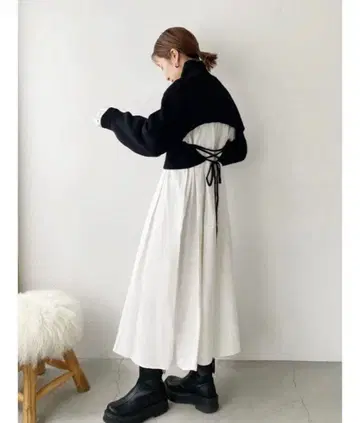 ungrid 백리본 니트 세트 원피스