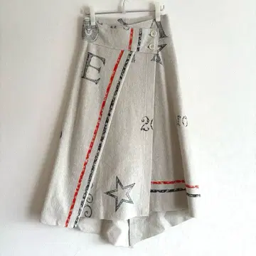 새상품급 Share Spirit 변형 랩 스타일 비대칭 울 스커트