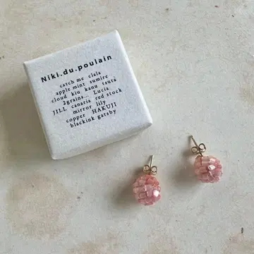 niki.du.poulain 라이트 핑크 대형 귀걸이