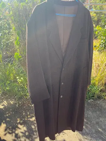 남성용 클래식 롱 코트 어깨 패드 포함