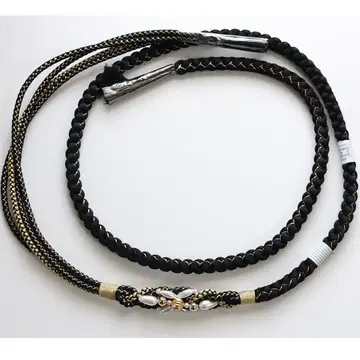 새상품 허리띠 후리소데용 펄 블랙 골드 성인식 사전 촬영