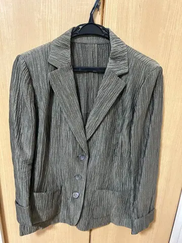 leilian 주름 가공 스트라이프 자켓