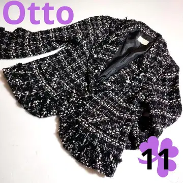 울 혼방 Otto 오토 트위드 자켓 여성용 두꺼운 원단 11 L