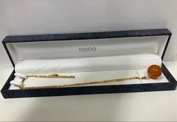 오렌지 구형 펜던트 목걸이