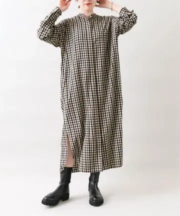 [ IENA ] 리오셀 포플린 밴드 카라 셔츠 원피스