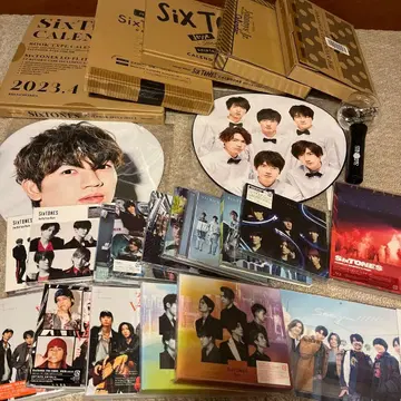 SixTONES 굿즈 세트 부채 응원봉 CD 블루레이 초회반