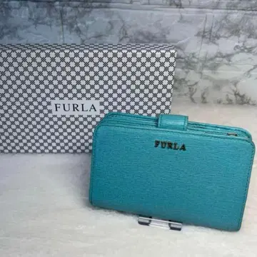 FURLA 터콰이즈 블루 이단 접이식 지갑
