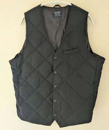 SHIPS TAION 블랙 다운 베스트 퀼팅