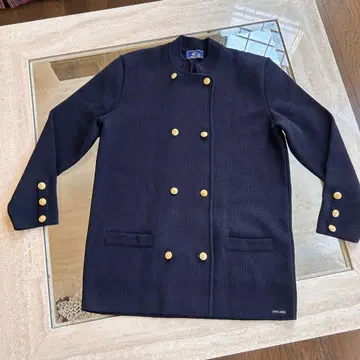 SAINT JAMES 네이비 더블 브레스트 니트 자켓 프랑스제