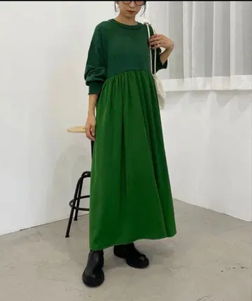 CAPRICIEUX LE'MAGE 개더 스커트 도킹 원피스