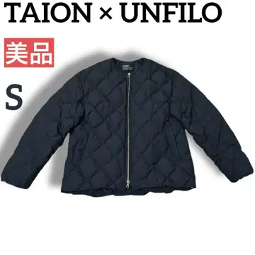 TAION x UNFILO 앙피로 퀼팅 다운 숏 블루종