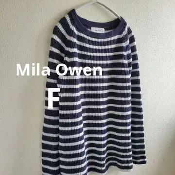 Mila Owen 미라 오웬 보더 스웨터 니트 긴팔 촉감 F