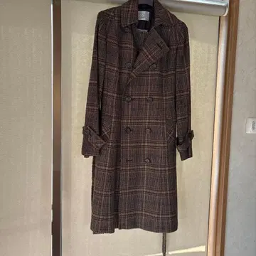 ROCHAS 체크 무늬 더블 브레스트 코트